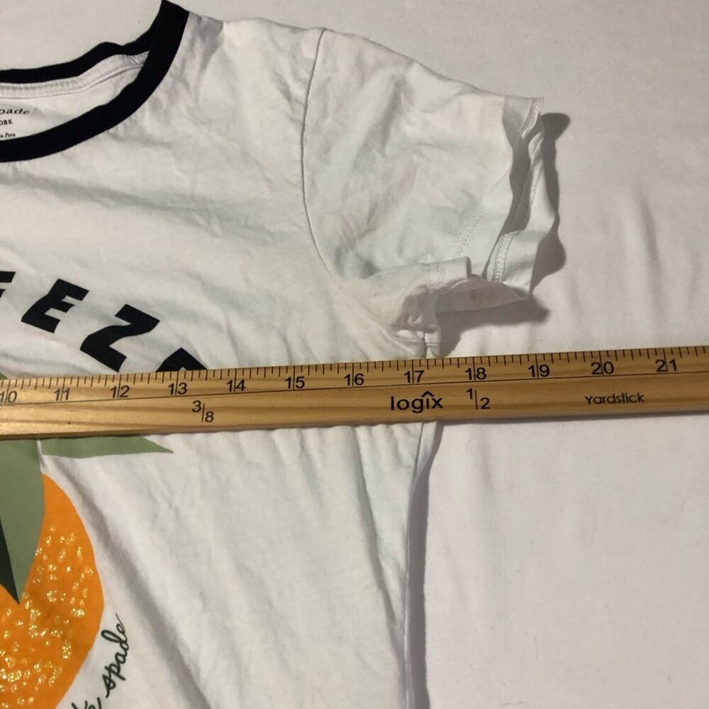 Kate spade New York women S tshirt squeeze the day orange fruit graphic sparkle - Picture 7 of 9